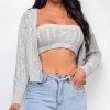 Emprada Tops Yara Grey Cropped Sweater Set
