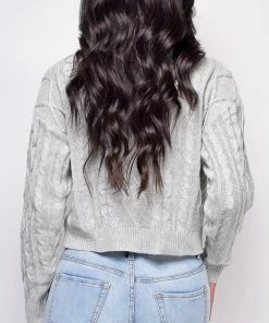 Emprada Tops Yara Grey Cropped Sweater Set