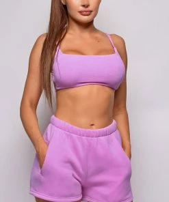 Emprada Go For It Lavender Purple Shorts & Crop Top Lounge Set Loungewear