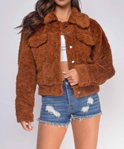 Emprada Kenise Brown Teddy Jacket Outerwear