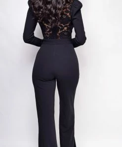 Emprada Izara Black Lace Jumpsuit Jumpsuits & Rompers