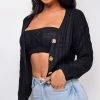 Emprada Yara Black Cropped Sweater Set