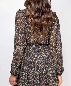 Emprada Dresses Piper Black Floral Print Dress