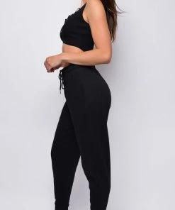 Emprada Leisure Black Joggers