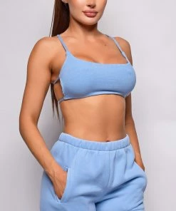 Emprada Go For It Baby Blue Shorts & Crop Top Lounge Set Blue Dresses