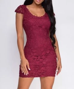 Emprada Dresses Pixi Plum Purple Lace Crochet Cap Sleeve Dress