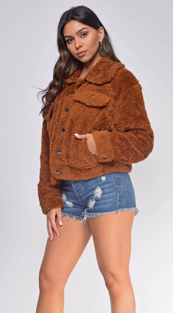 Emprada Kenise Brown Teddy Jacket Outerwear 2 Emprada Kenise Brown Teddy Jacket Outerwear