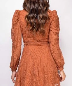 Emprada Lani Rust Brown Lace Dress 5 Emprada Lani Rust Brown Lace Dress