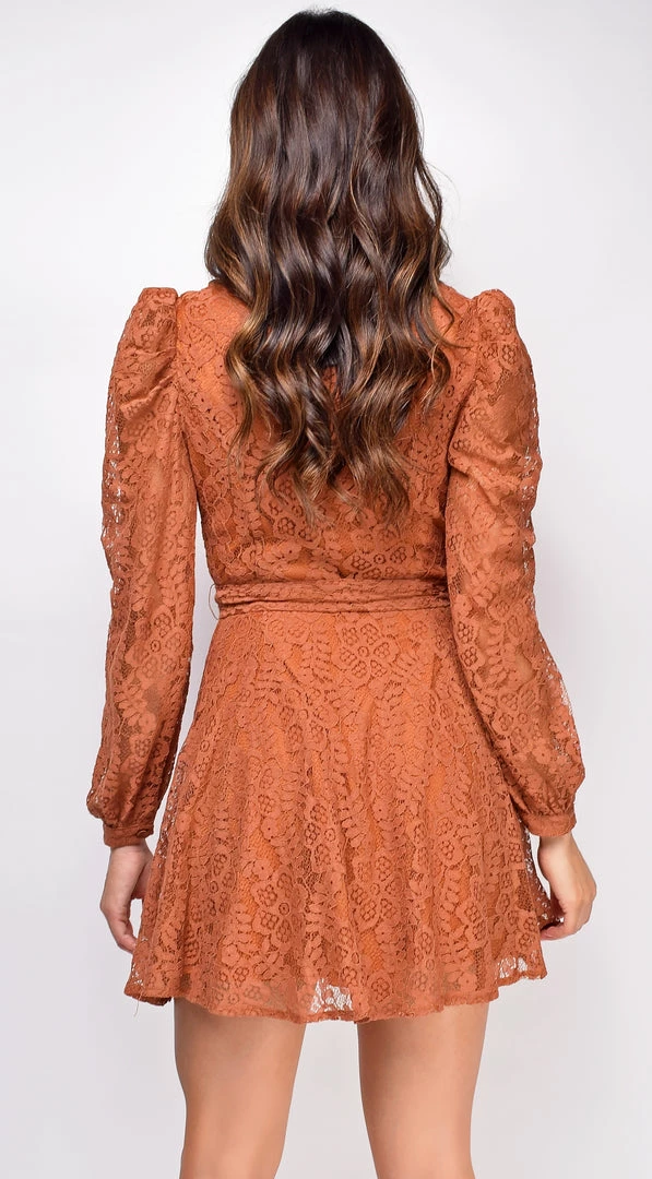 Emprada Lani Rust Brown Lace Dress 3 Emprada Lani Rust Brown Lace Dress