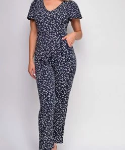 Emprada Harper Blue Abstract Print Jumpsuit
