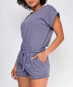Emprada Zada Blue Cap Sleeve Romper Loungewear
