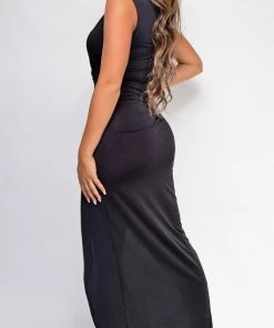 Emprada Lima Black Wrap Maxi Dress Dresses