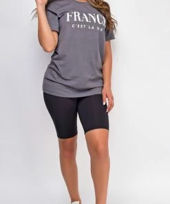 Emprada France C'est La Vie Grey Graphic Tee