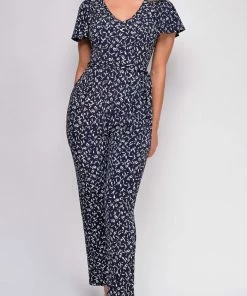 Emprada Harper Blue Abstract Print Jumpsuit