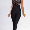 Emprada Jumpsuits & Rompers Charmaine Black Lace Front Bandage Jumpsuit
