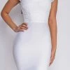 Emprada Makenna White Lace Cap Sleeve Bandage Dress
