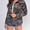 Emprada Bahati Green Camo Print Utility Jacket Outerwear