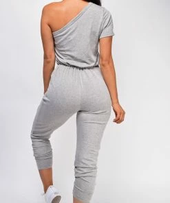 Emprada Outcast Grey One Shoulder Jumpsuit