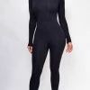 Emprada Loungewear Cadenza Black Long Sleeve Mock Neck Jumpsuit