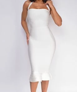 Emprada Dresses Kayden White Mermaid Bandage Dress