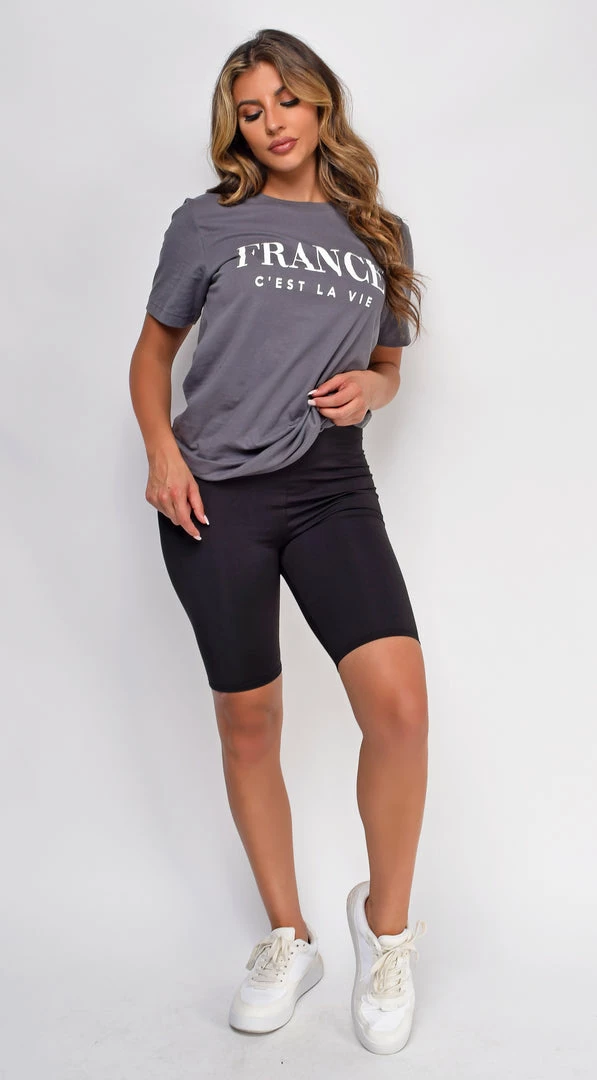 Emprada France C'est La Vie Grey Graphic Tee 3 Emprada France C'est La Vie Grey Graphic Tee
