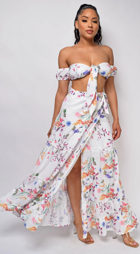 Emprada Bermuda White Floral Print Set 1 Emprada Bermuda White Floral Print Set