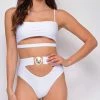 Emprada Marietas White Top High Waist Bikini Swimsuit