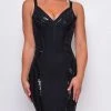 Emprada Little Black Dresses Altana Black Sequin Bandage Midi Dress