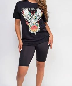 Emprada Twisted Love Black Graphic Tee