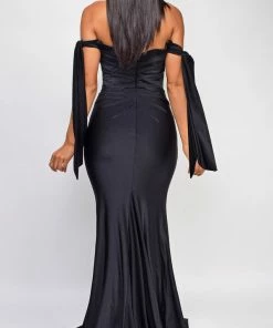 Emprada Dresses Abigail Black Off Shoulder Gown