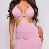 Emprada Ania Pink Cut Out Ring Dress