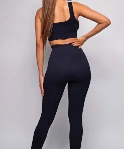 Emprada Free Motion Black Ribbed Sports Bra & High Waist Legging Set