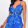 Emprada Marbella Blue Multi Color Print Romper