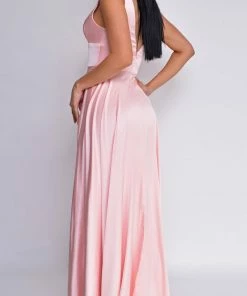 Emprada Everleigh Blush Pink Satin Gown Dresses