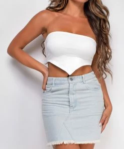 Emprada Palila Light Blue Denim Skirt Bottoms