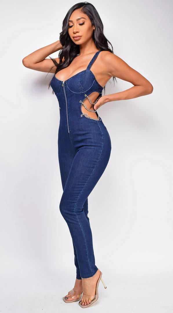 Emprada Frankfurt Blue Chain Cut Out Jumpsuit 3 Emprada Frankfurt Blue Chain Cut Out Jumpsuit