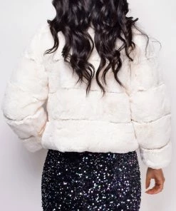 Emprada Outerwear Tamar Off White Faux Fur Coat