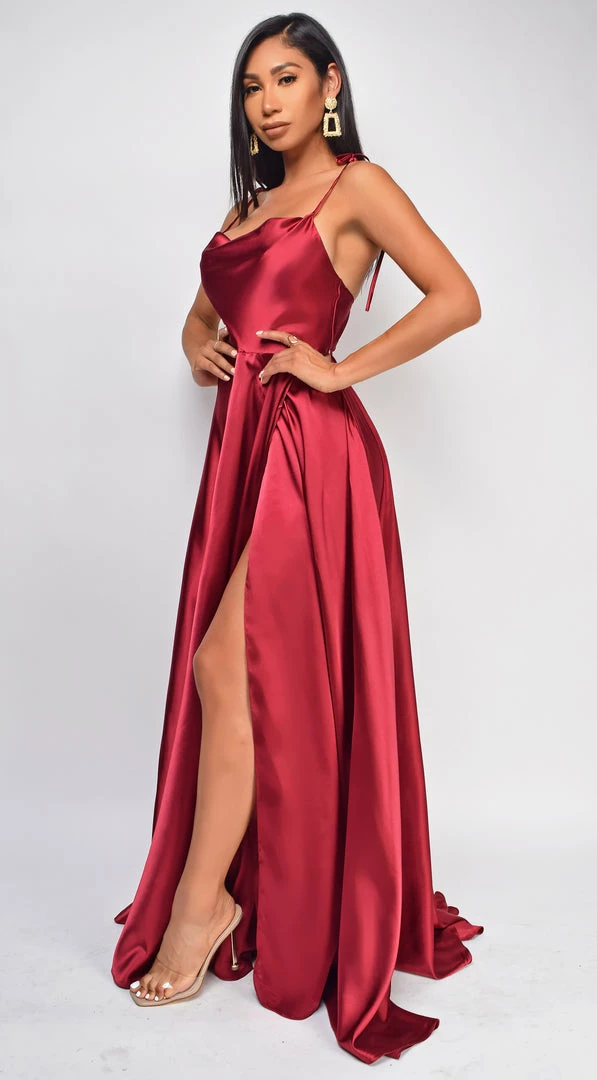 Emprada Dresses Penelope Red Drape Neck Gown 2 Emprada Dresses Penelope Red Drape Neck Gown
