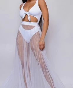 Emprada Pasadena White Knotted Front Rib Monokini 7 Emprada Pasadena White Knotted Front Rib Monokini