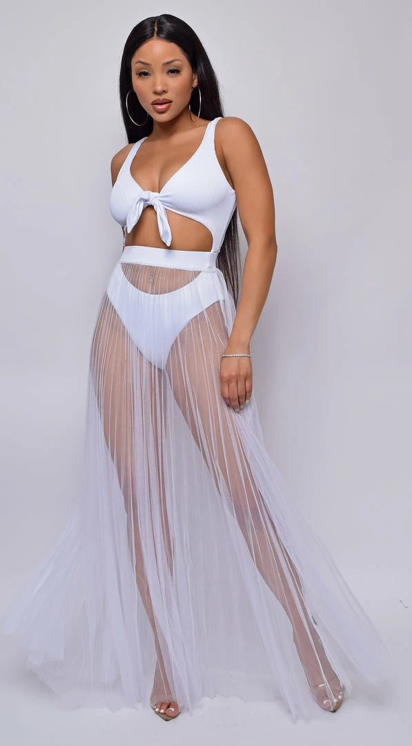 Emprada Pasadena White Knotted Front Rib Monokini 4 Emprada Pasadena White Knotted Front Rib Monokini