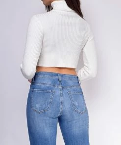 Emprada Tops Mia White High Neck Crop Top 6 Emprada Tops Mia White High Neck Crop Top