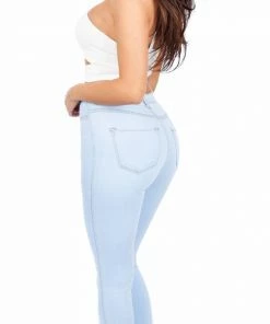 Emprada Sky Light Stone Wash Knee Cut Jeans Bottoms