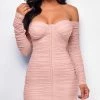 Emprada Adana Pink Ruched Dress Dresses