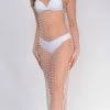 Emprada Messina Rhinestone Pearl Mesh Cover Up Dress Swim