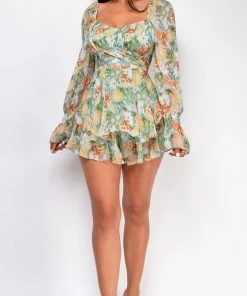 Emprada Temptation Green Floral Romper 4 Emprada Temptation Green Floral Romper