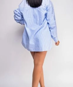 Emprada Ryleigh Blue Striped Three Piece Shirt Set Blue Dresses 14 Emprada Ryleigh Blue Striped Three Piece Shirt Set Blue Dresses