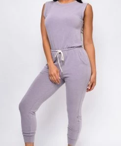 Emprada Slipped In Comfort Lavender Purple Jumpsuit