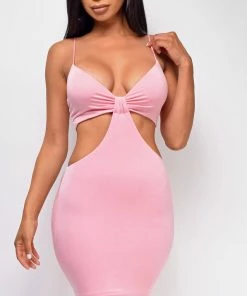 Emprada Dresses Katrina Pink Cut Out Dress