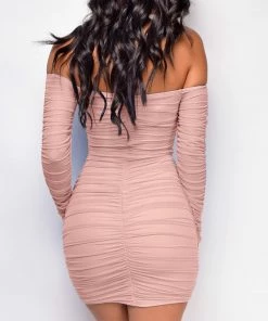 Emprada Adana Pink Ruched Dress Dresses
