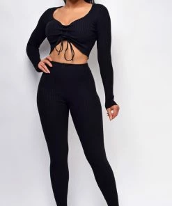 Emprada Loungewear Jermaine Black Ribbed Set